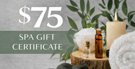 spa certificate 75 dollars